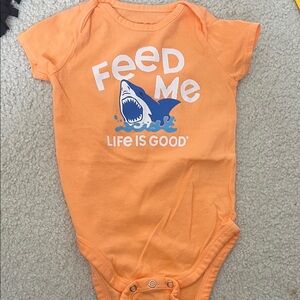 Life Is Good Orange Shark Bodysuit